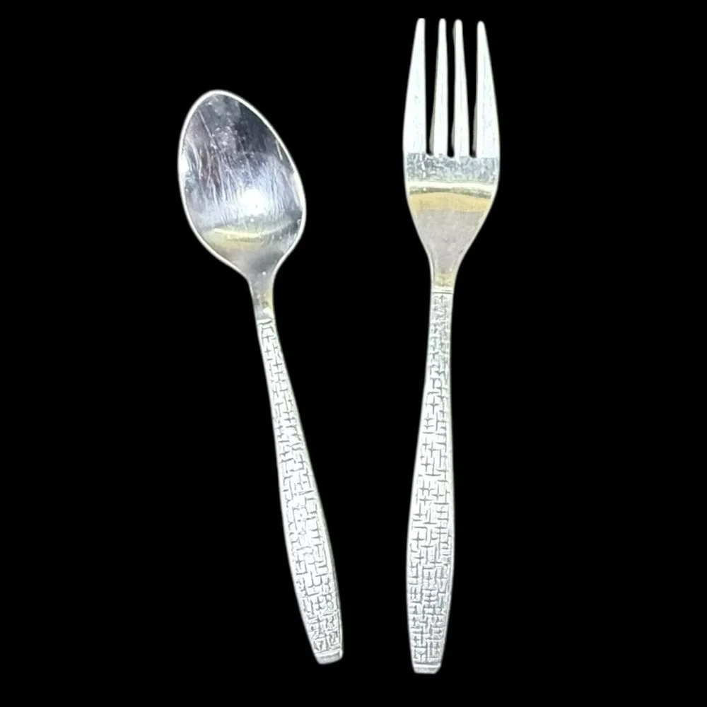 Lot of 2 Pieces TWA AIRLINE FLATWARE Fork‎ Spoon TRANS WORLD AIRLINES Vintage